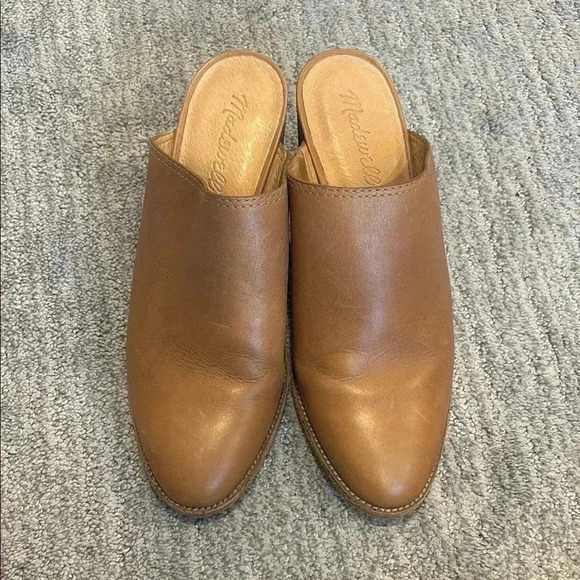 Madewell Shoes - Madewell Brown Leather Mules 6.5 - Barely Worn